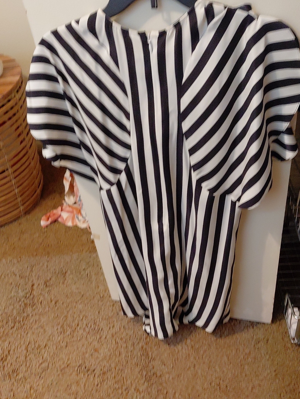 Stella McCartney Black and White Vertical Stripe Blouse